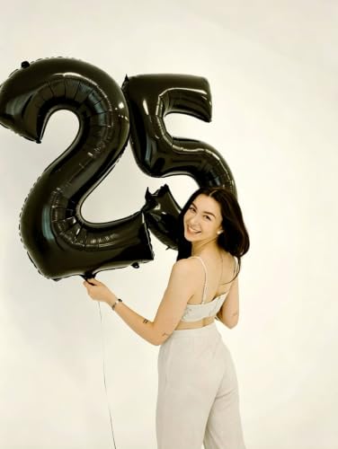 Black Number Balloons 20 for 20th Birthday Party Decorations - 40 Inch