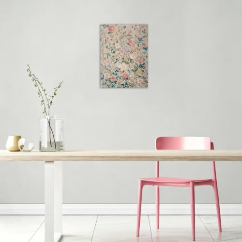 Pink and White Flower Wall Art Canvas - 16 x 12 Inches Wildflower Wall Decor
