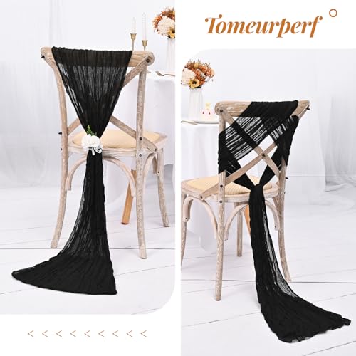 Black Cheesecloth Table Runner 16 Pack 10Ft Rustic Gauze Wedding Party Decor