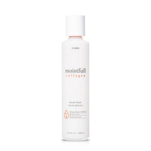 Etude Moistfull Collagen Toner, Toner for Face, Super Collagen Water, Lupinus Albus Protein, Instant Moisture Recharge, Oil-Moisture Balance, Korean Skin Care, Beauty (6.76 Fl Oz)