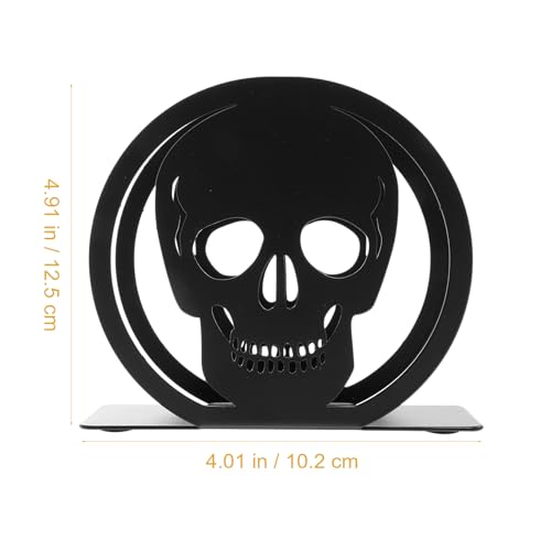 Halloween Skull Cocktail Napkin Holder Black Iron Decor for Kitchen & Party