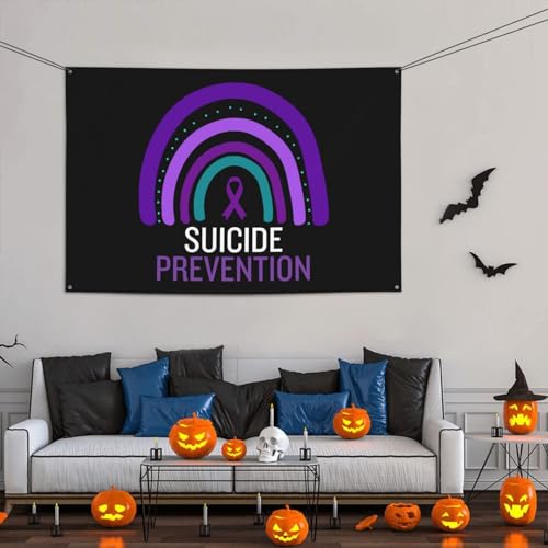 Suicide Prevention Awareness Banner - White - 47x71in Holiday Decor