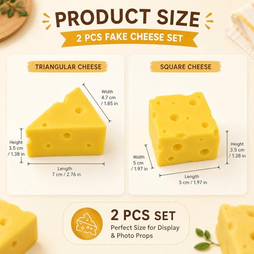 Resin Cheese Model Food Display Props - Miniature Cake & Cheese Set, Perfect for Photography & Dollhouses