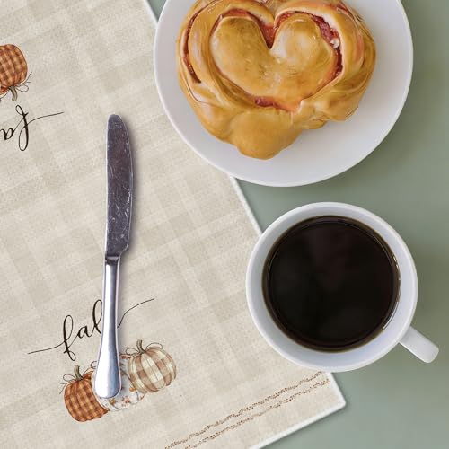 Country Fall Pumpkins Kitchen Dish Hand Towels - 16x24in - Decorative & Absorbent