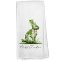 Green Bunny Easter Kitchen Dish Towels - Farmhouse Spring Hand Towels, 16x24 Inches