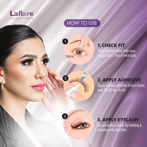 Laflare 3D Silk Mink False Eyelashes Cat Eyes Wispy Fluffy Multi-Layered SM10