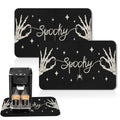 Halloween Gothic Coffee Mat Set - 2 Pack, 12x19 Inches, Black Spooky Variation