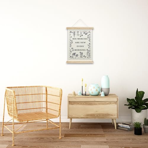 Christian Wall Art Poster - His Mercies Are New Every Morning Canvas Hanging Banner