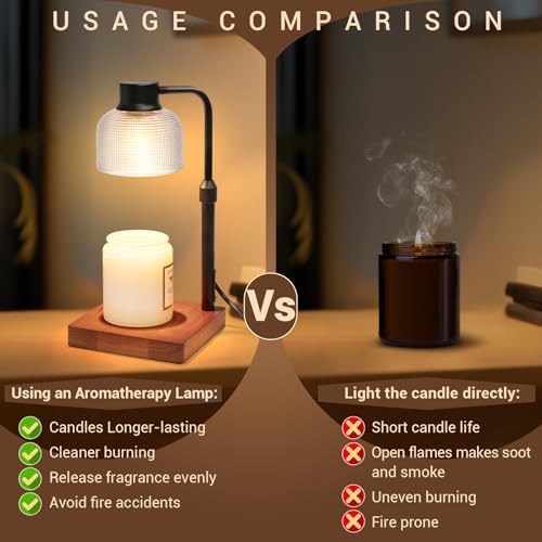 Candle Warmer Lamp with Timer - Brown, Safe Flameless Wax Warmer for Home and Gift