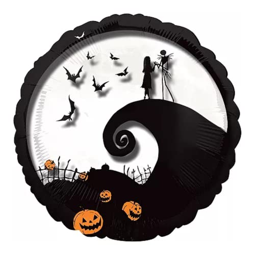 Nightmare Before Christmas Party Balloons Set with Jack Skellington & Sally - Inflatable Decorations for Halloween & Holiday Events