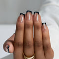 BTArtbox Short Square French Tip Press On Nails - 30Pcs Full Kit - Braveheart Variation