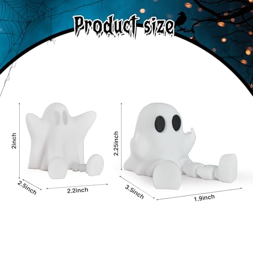 Halloween Ghost Figurine Decor with Chain Legs - Spooky Indoor Home Office Decorations