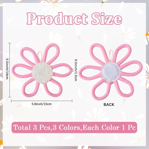 Boho Daisy Wall Decor Set - Cotton Woven Flower Art for Nursery & Home