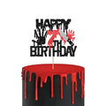 Killer Happy 7th Birthday Cake Topper - Bloody Horror Party Decor - Variation 7