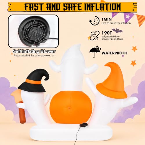 Inflatable Ghost Car Decoration Kit for Halloween Trunk or Treat Outdoor Display