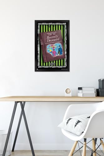 Framed Wall Poster - Beetlejuice Handbook For The Recently Deceased - Black Frame, 22.4 x 14.7 Inches