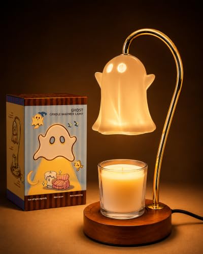 Ceramic Ghost Candle Warmer Lamp with Timer - Hands Variation, Spooky Cute Wax Melter