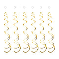 Gold Hanging Swirl Decorations - 30 Pieces Party Streamers & Vortex Swirls