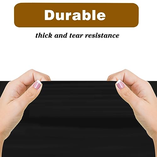 Disposable Black Plastic Tablecloths - 6 Pack, 54 x 108 Inches, Rectangle