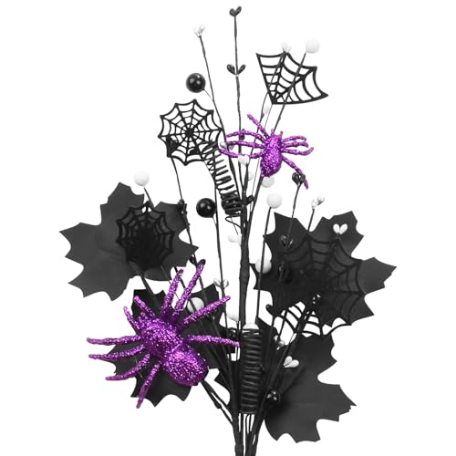 Black Purple Halloween Decorations Set - Indoor Farmhouse Style, 5 Pieces