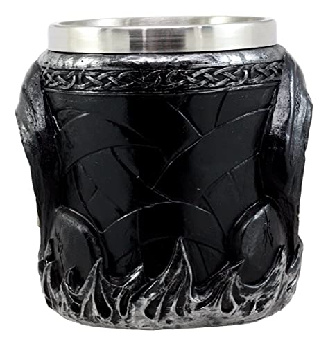 Grim Reaper Coffee Mug with Scythe Handle, 14oz Skeleton Skull Beer Stein