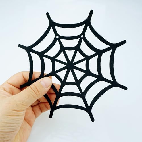 Halloween Spider Web Garland Banner - Felt Hanging Decorations for Home & Party