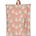 Pink Ghost Throw Blanket Halloween Fall Decor 40x50in - Spooky Cute Spirit