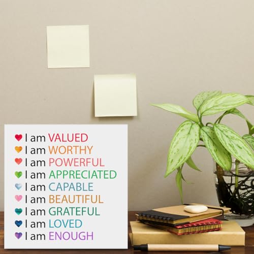 Positive Affirmations Wall Decor for Girls and Women - Inspirational Wooden Sign