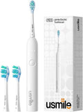 Usmile P10S Sonic Electric Toothbrush - 3 Cleaning Modes, 180-Day Battery, Sensitive Gum-Care Head, 2 Brush Heads (White)