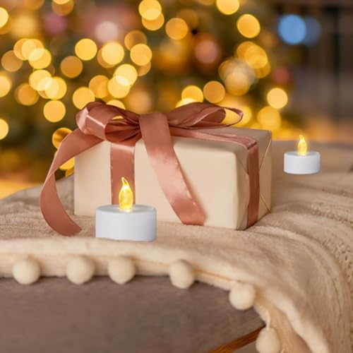 50 Pack Flameless LED Tea Light Candles with Remote Control - Warm Yellow, Flickering, Long Lasting Battery Operated for Halloween & Holiday Decor - Variation: WarmYellow-Remote