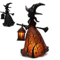 Gothic Witch Hat Lamp - Stained Glass Halloween Decor, 7 Inch Indoor Accent Light