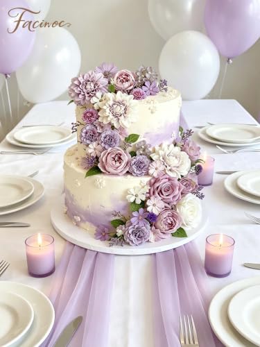 Purple Lavender Lilac Artificial Flower Set - Silk Roses, Dahlias & More