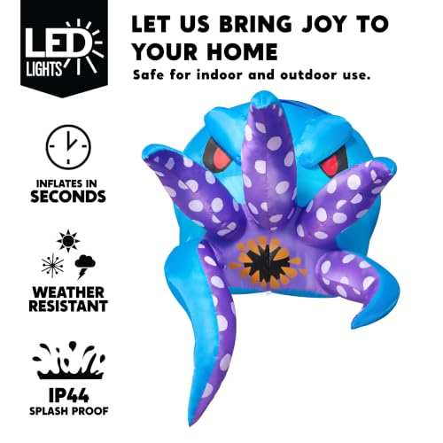 5 FT Halloween Inflatable Octopus Car Decoration with LED Lights - Trunk or Treat Outdoor Decor