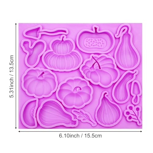 Purple Fall Pumpkin Silicone Mold for Cake Decoration & Candy, 15 Cavities