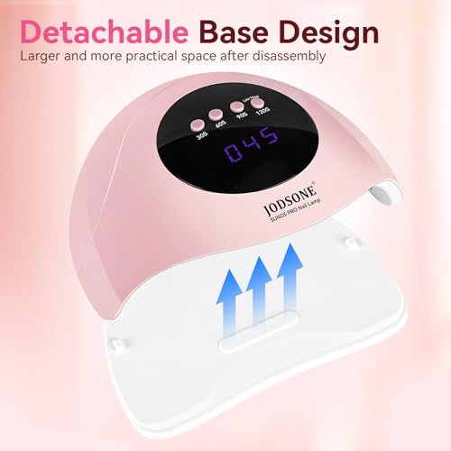 JODSONE UV LED Nail Lamp with 4 Timer Settings Auto Sensor Pink M50009