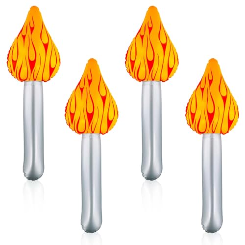 Inflatable Torch Party Decorations - 4-Pack Halloween Medieval Sports Event Prop