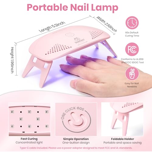 Beetles 22 Pcs HEMA-Free Gel Nail Kit with UV Light - Ethereal Glow