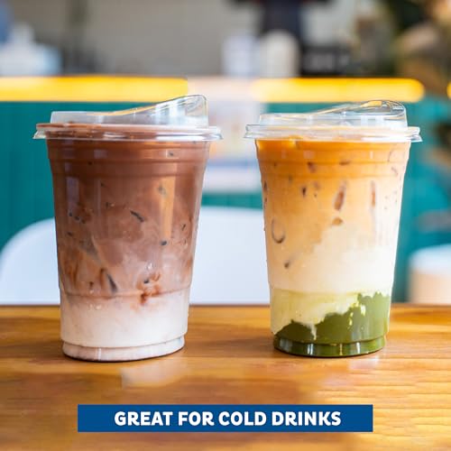 12 oz Disposable Plastic Cups with Strawless Sip Lids - 200 Pack, Clear, Heavy-Duty, Party & Holiday Use, Variation of THIS listing