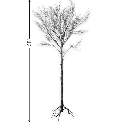 Halloween Black Leafless Artificial Tree 68 Inches with Stand for Indoor Decor