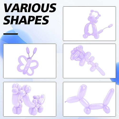 Pink & Purple Macaron Latex Balloons 50pcs - Long Twist Balloons for Party Decorations, Balloon Arch, Animal Modeling, Weddings & Birthdays