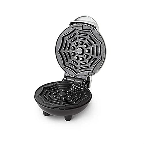 Halloween Spiderweb Mini Waffle Maker - Non-Stick, Easy Clean, 6.4in White