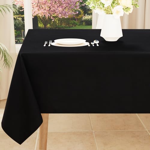 Rectangle Waterproof Tablecloth 60x84 Black - Anti-Scratch Washable Fabric
