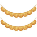 Gold Fringe Banner - 2 Pack 6.6 Ft Party Backdrop for Weddings & Events - Gold-2pc