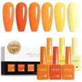 Gel Nail Polish Set - 9ml 6 Orange Shades with Fire Orange Variation