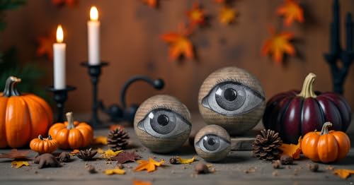 Halloween Eyeball Decorations - 9 Pc Spooky Foam Orbs for Party & Home Decor