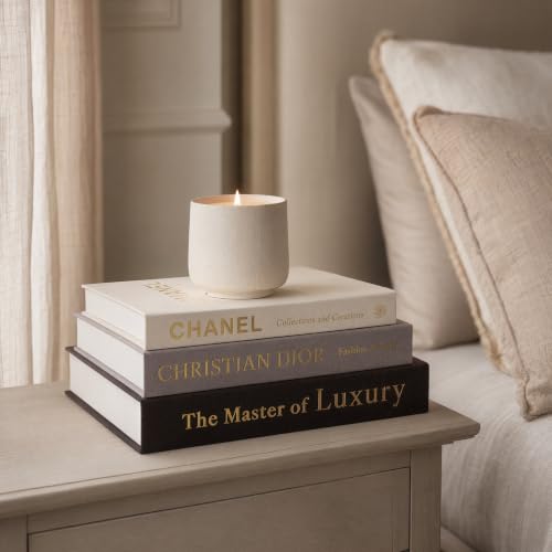 Aesthetic Linen Decor Books Set - Minimalist Fake Books for Coffee Table & Home Storage