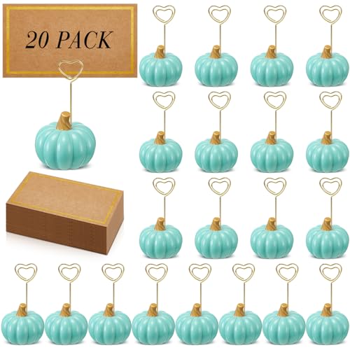 Thanksgiving Pumpkin Place Card Holders - Green 40 Pcs for Table Decor