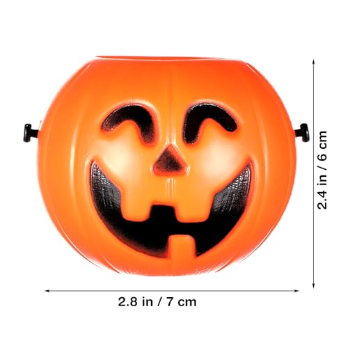 Mini Halloween Pumpkin Buckets - 20 Pack, Plastic Candy Baskets for Trick-or-Treating