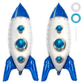 YOTHORN 2 Pcs Large Blue Rocket Balloons - Space Theme Foil Balloons for Kids Party