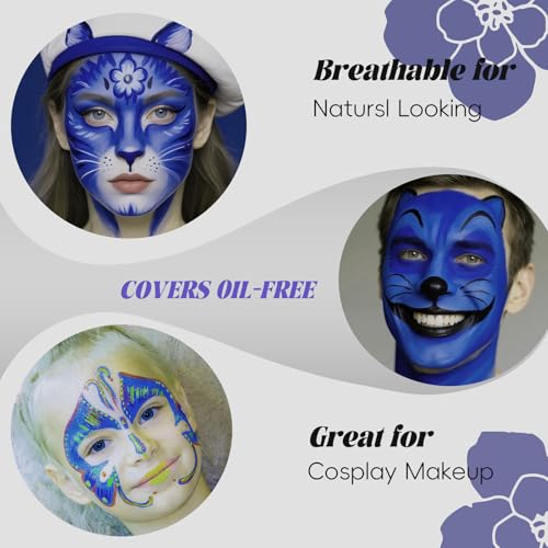 Blue Water-Based Face & Body Paint 30ml for Halloween & Cosplay - Vegan, Washable